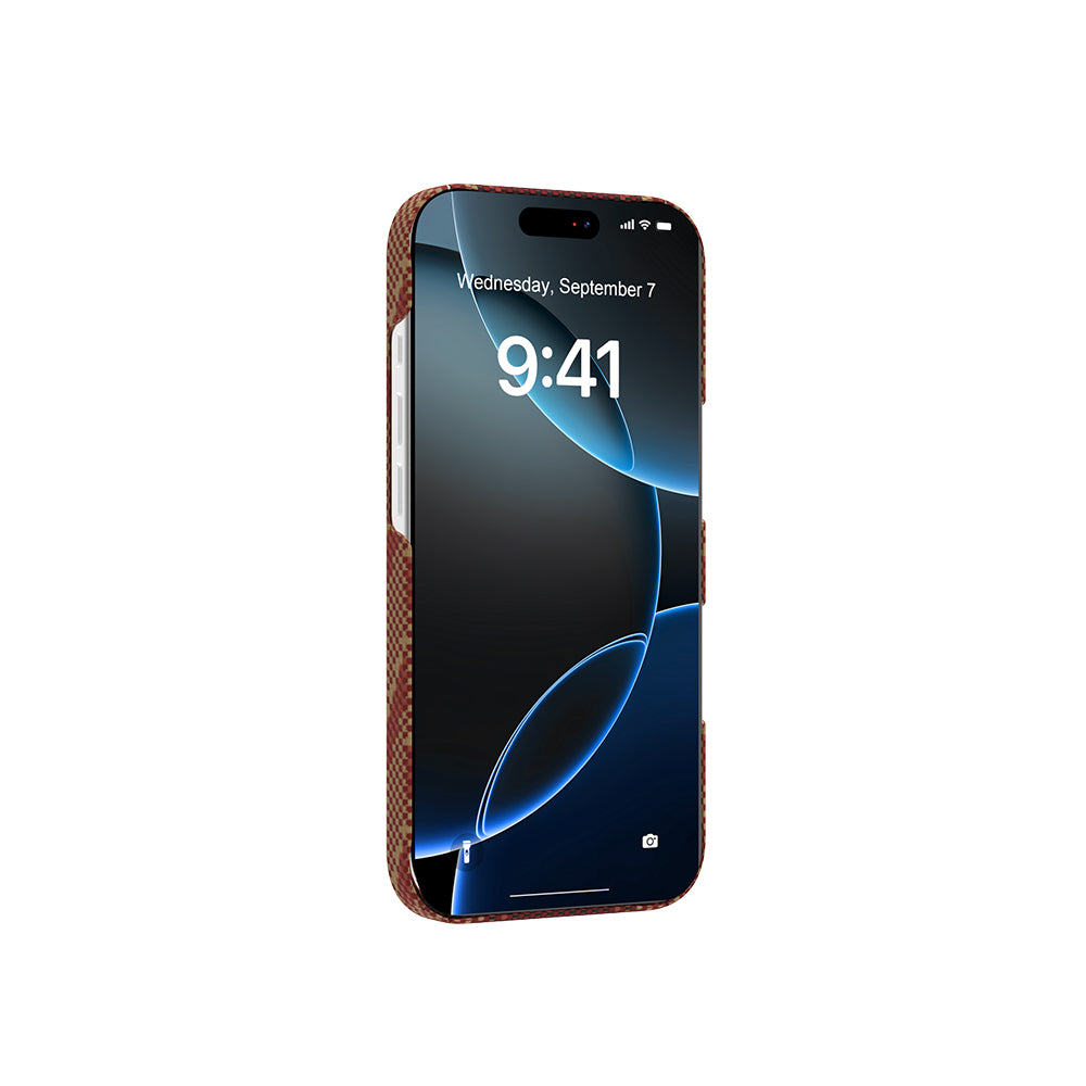 Apple iPhone 17 Kılıf M-safe Şarj Özellikli Raptic Aramid Skin Bionic Serisi Kapak Kırmızı