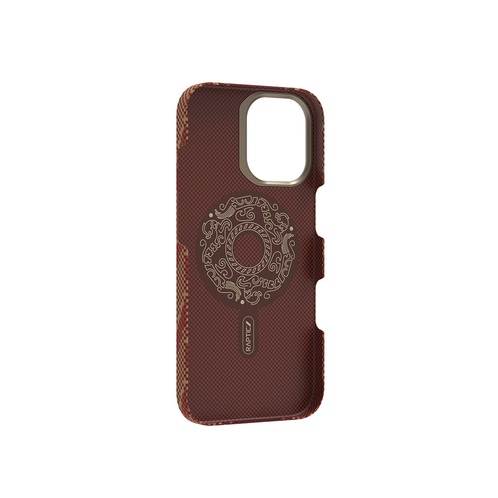 Apple iPhone 17 Kılıf M-safe Şarj Özellikli Raptic Aramid Skin Bionic Serisi Kapak Kırmızı