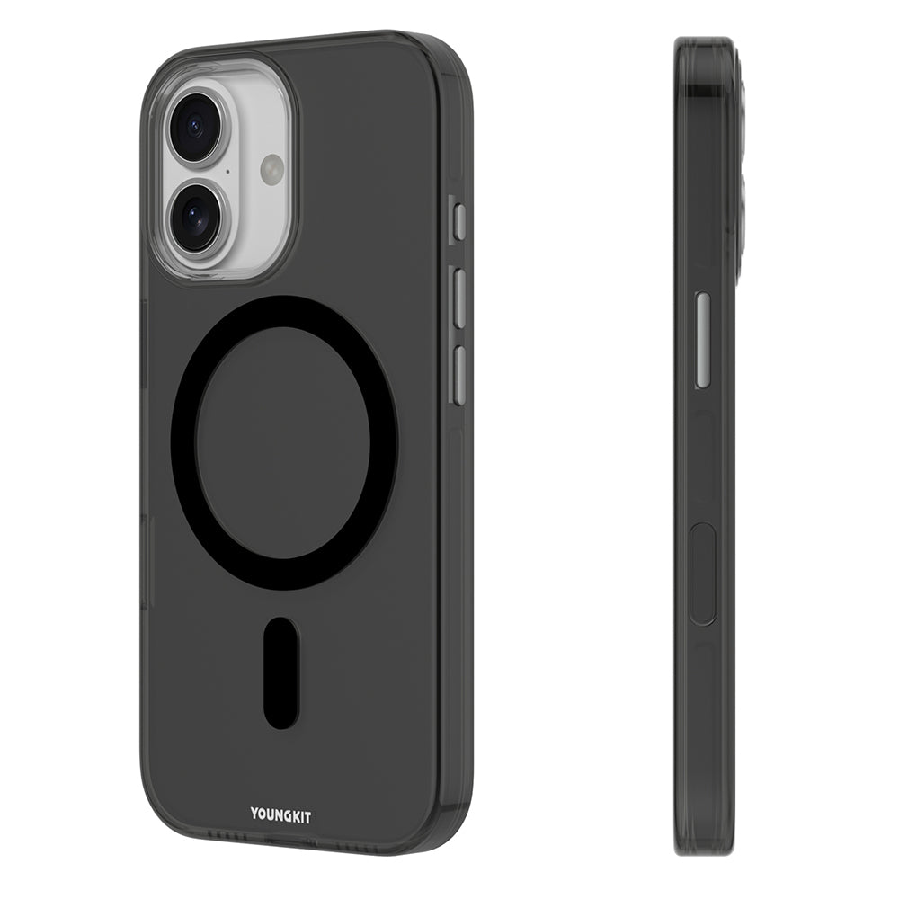 Apple iPhone 17 Kılıf M-safe Şarj Özellikli Şeffaf Youngkit Crystal Shield Serisi Kapak Siyah
