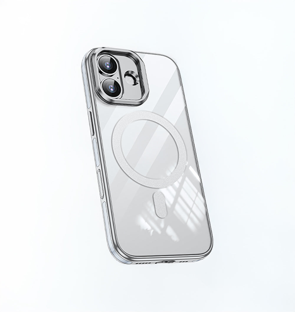 Apple iPhone 17 Kılıf M-safe Şarj Özellikli Wlons Standlı Efsane Kapak Gümüş