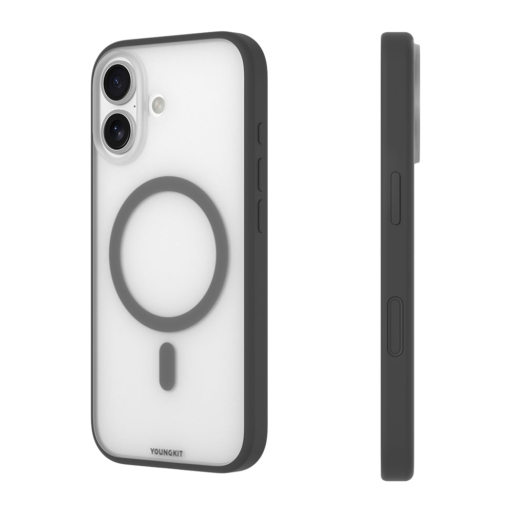 Apple iPhone 17 Kılıf M-safe Şarj Özellikli Youngkit Clear Serisi Kapak Siyah