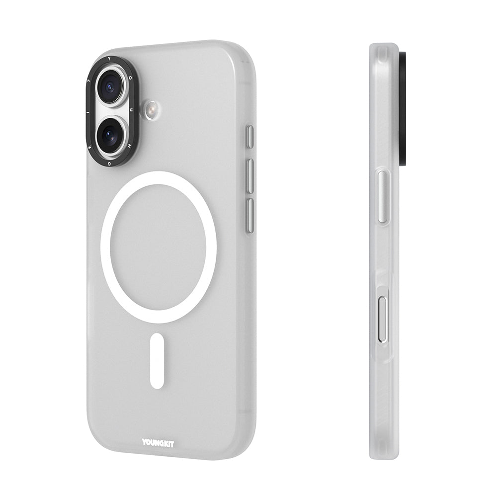 Apple iPhone 17 Kılıf M-safe Şarj Özellikli Youngkit Hidden Sand Serisi Kapak Turuncu