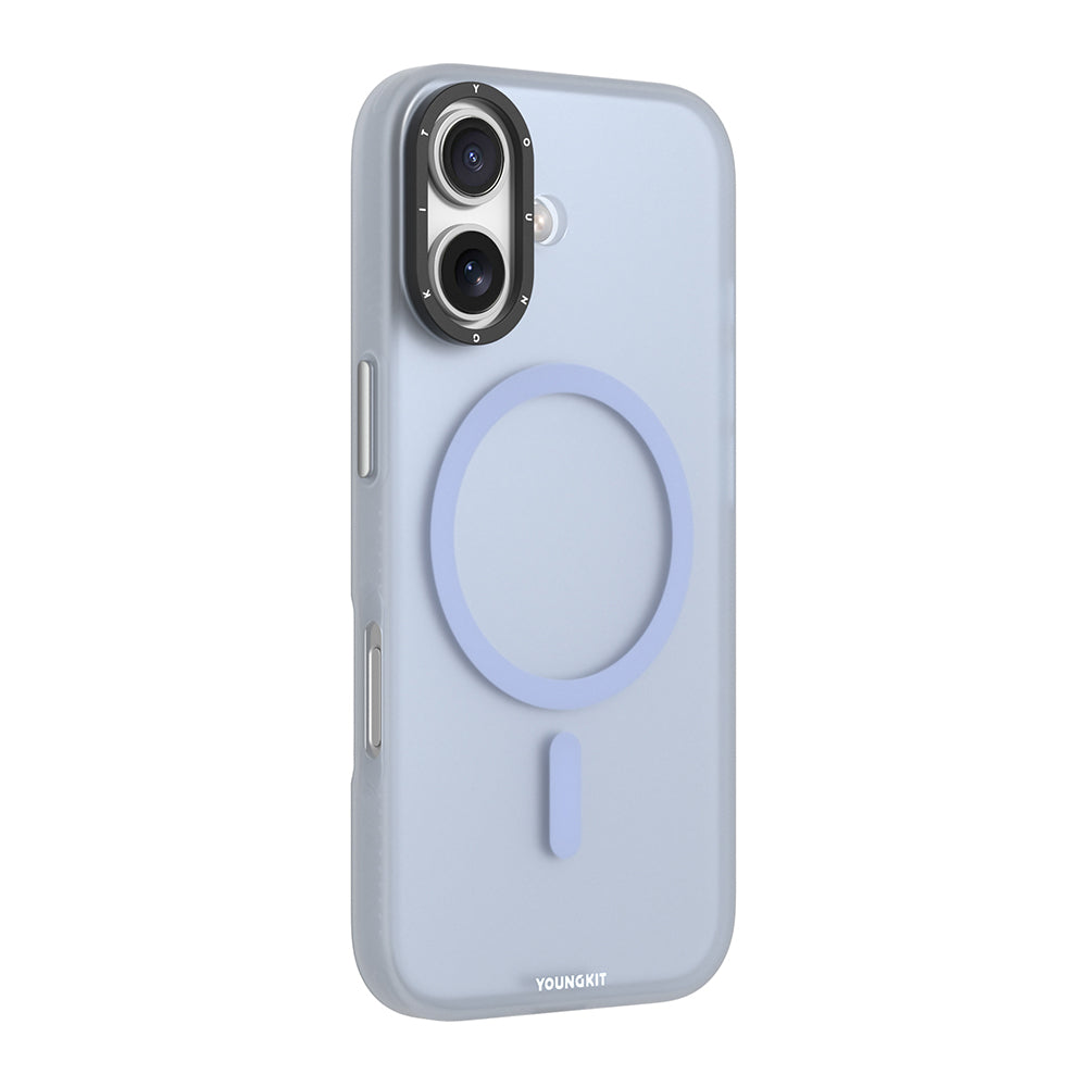 Apple iPhone 17 Kılıf M-safe Şarj Özellikli Youngkit Hidden Sand Serisi Kapak Mavi