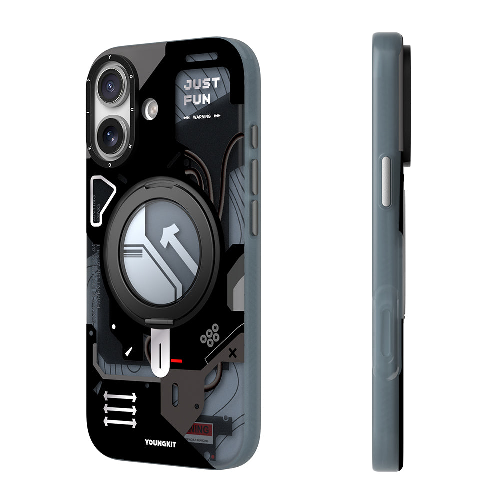 Apple iPhone 17 Kılıf M-safe Şarj Özellikli Youngkit Starship Serisi Kapak Siyah