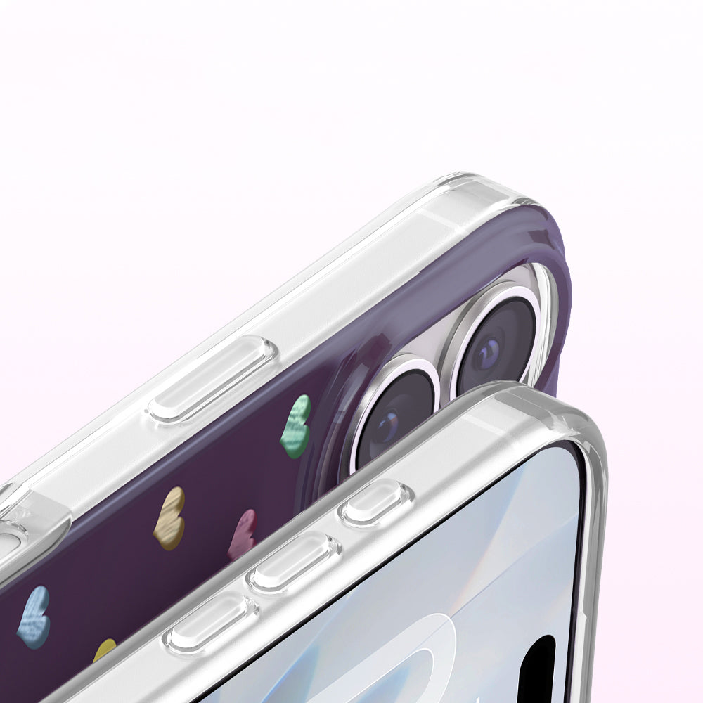 Apple iPhone 17 Kılıf M-Safe Şarj Özellikli Zore Paris Axen Sert PC Kapak Mürdüm