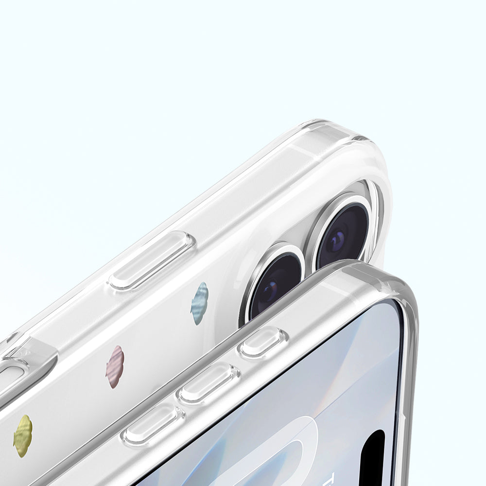 Apple iPhone 17 Kılıf M-Safe Şarj Özellikli Zore Paris Axen Sert PC Kapak Beyaz