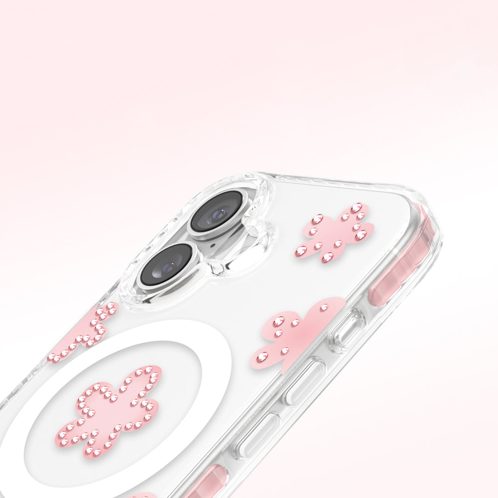 Apple iPhone 17 Kılıf M-Safe Şarj Özellikli Zore Paris Elvo Sert PC Kapak Pembe