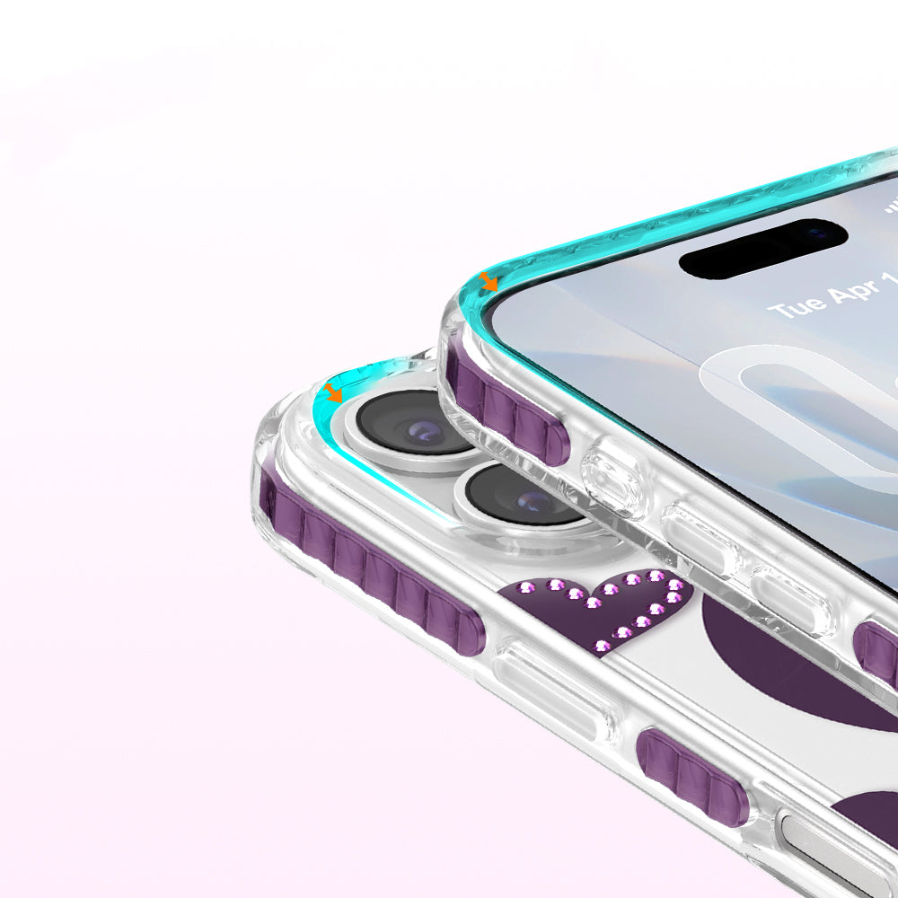 Apple iPhone 17 Kılıf M-Safe Şarj Özellikli Zore Paris Elvo Sert PC Kapak Bordo