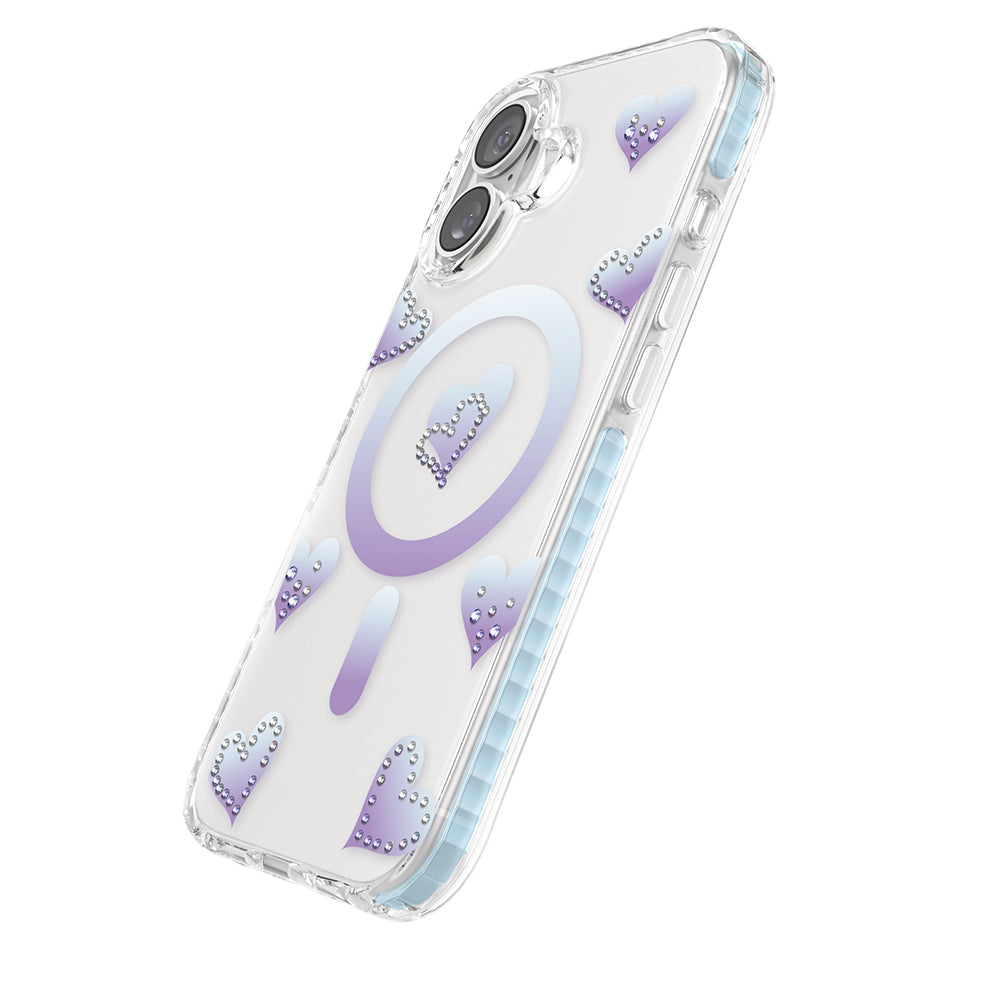 Apple iPhone 17 Kılıf M-Safe Şarj Özellikli Zore Paris Elvo Sert PC Kapak Mavi