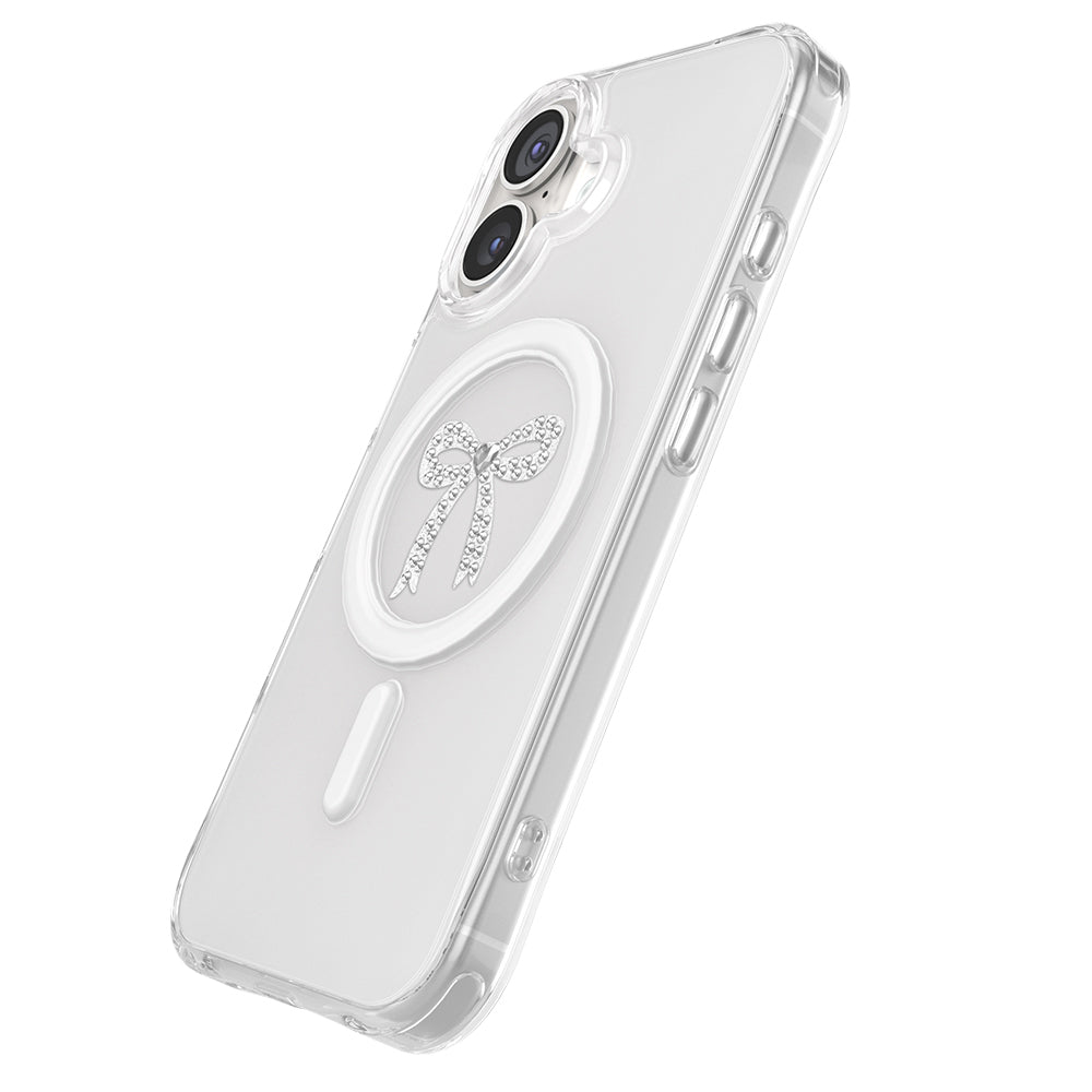 Apple iPhone 17 Kılıf M-Safe Şarj Özellikli Zore Paris Mova Sert PC Kapak Şeffaf