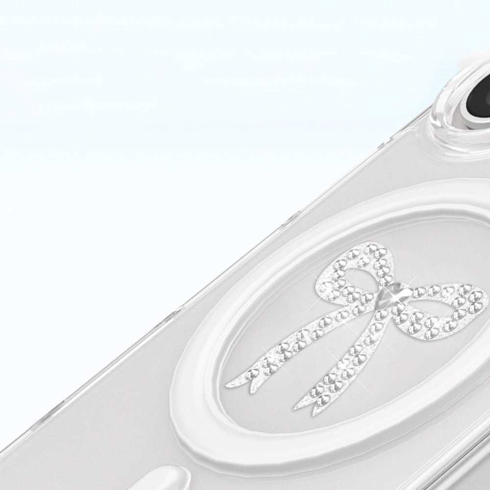 Apple iPhone 17 Kılıf M-Safe Şarj Özellikli Zore Paris Mova Sert PC Kapak Şeffaf