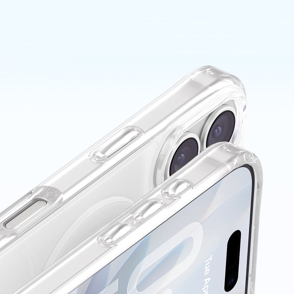 Apple iPhone 17 Kılıf M-Safe Şarj Özellikli Zore Paris Mova Sert PC Kapak Şeffaf