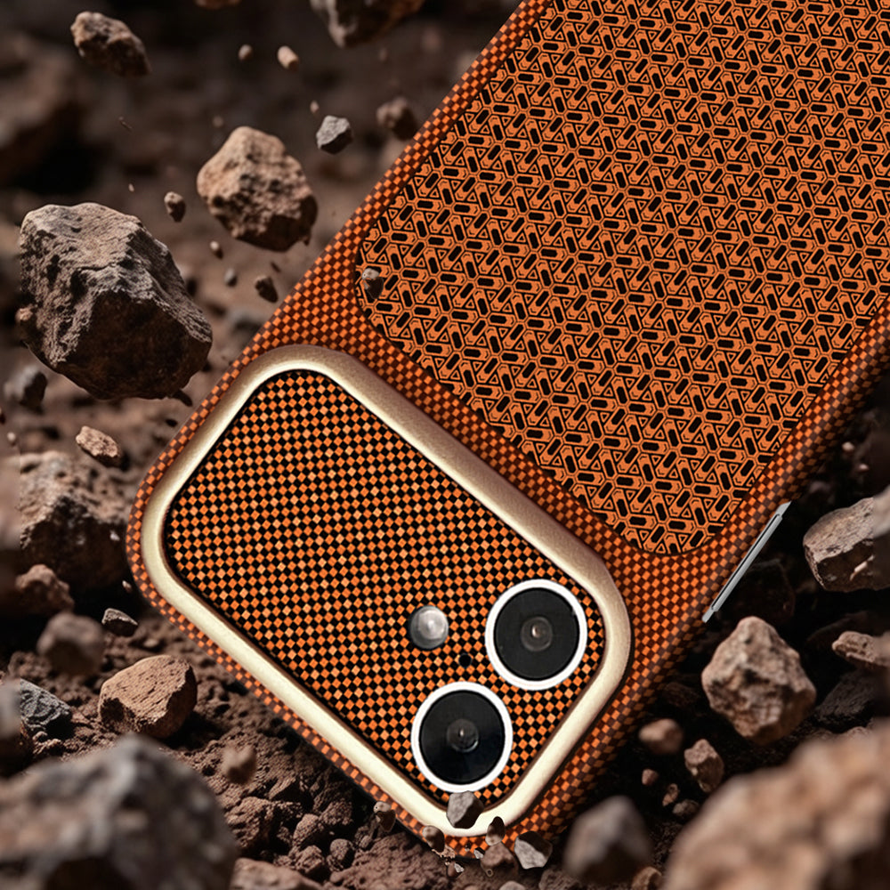 Apple iPhone 17 Kılıf M-Safe Şarj Özellikli Zore Paris Nexel Sert PC Kapak Turuncu