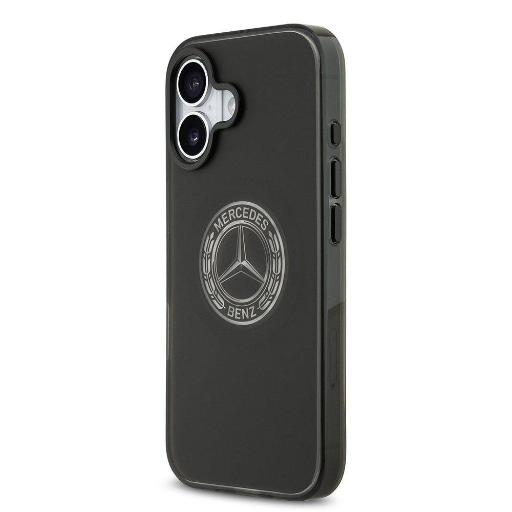 Apple iPhone 17 Kılıf Mercedes Benz Orjinal Lisanslı M-safe Şarj Özellikli Buzlu PC Nostaljik Yıldız Dizayn Kapak Siyah
