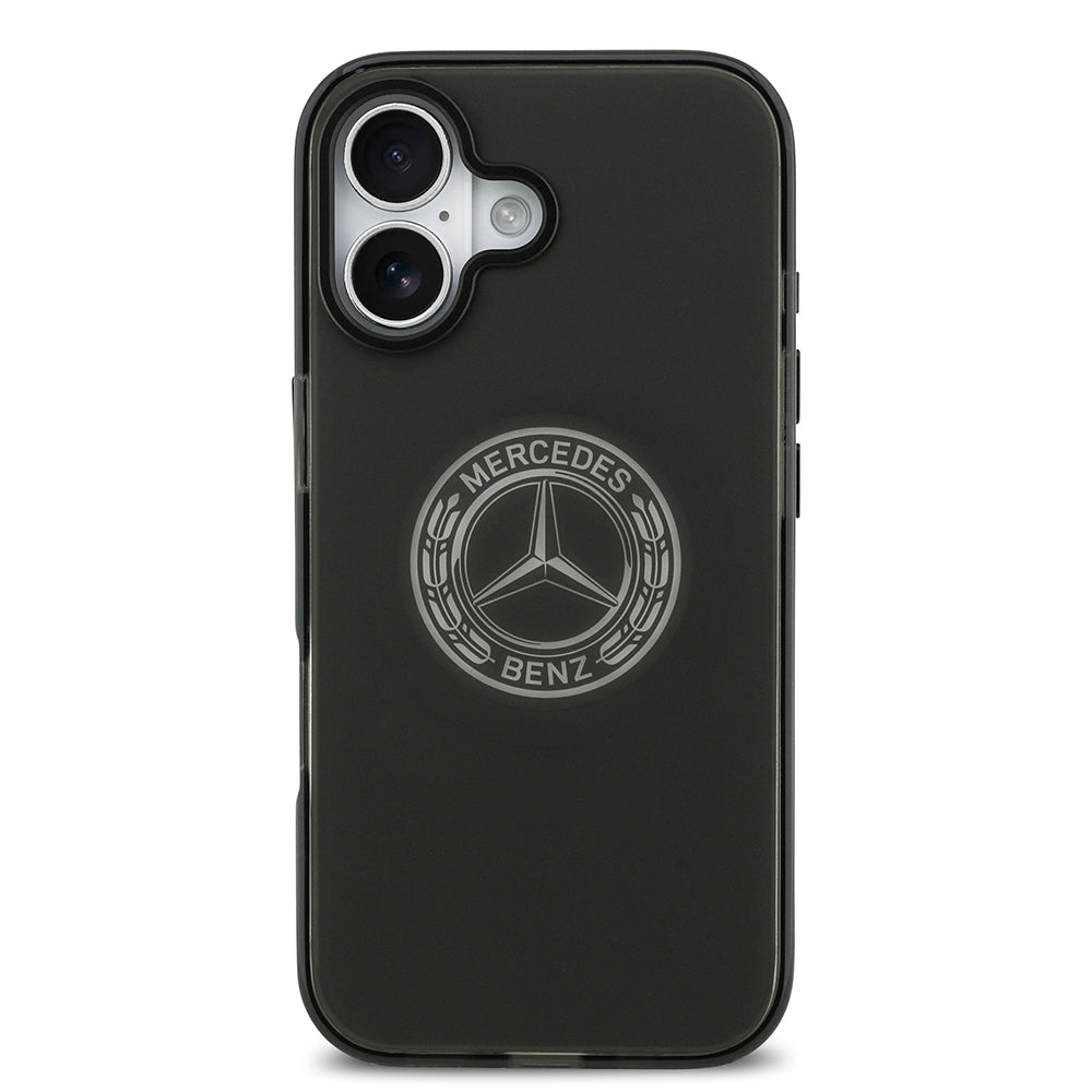Apple iPhone 17 Kılıf Mercedes Benz Orjinal Lisanslı M-safe Şarj Özellikli Buzlu PC Nostaljik Yıldız Dizayn Kapak Siyah
