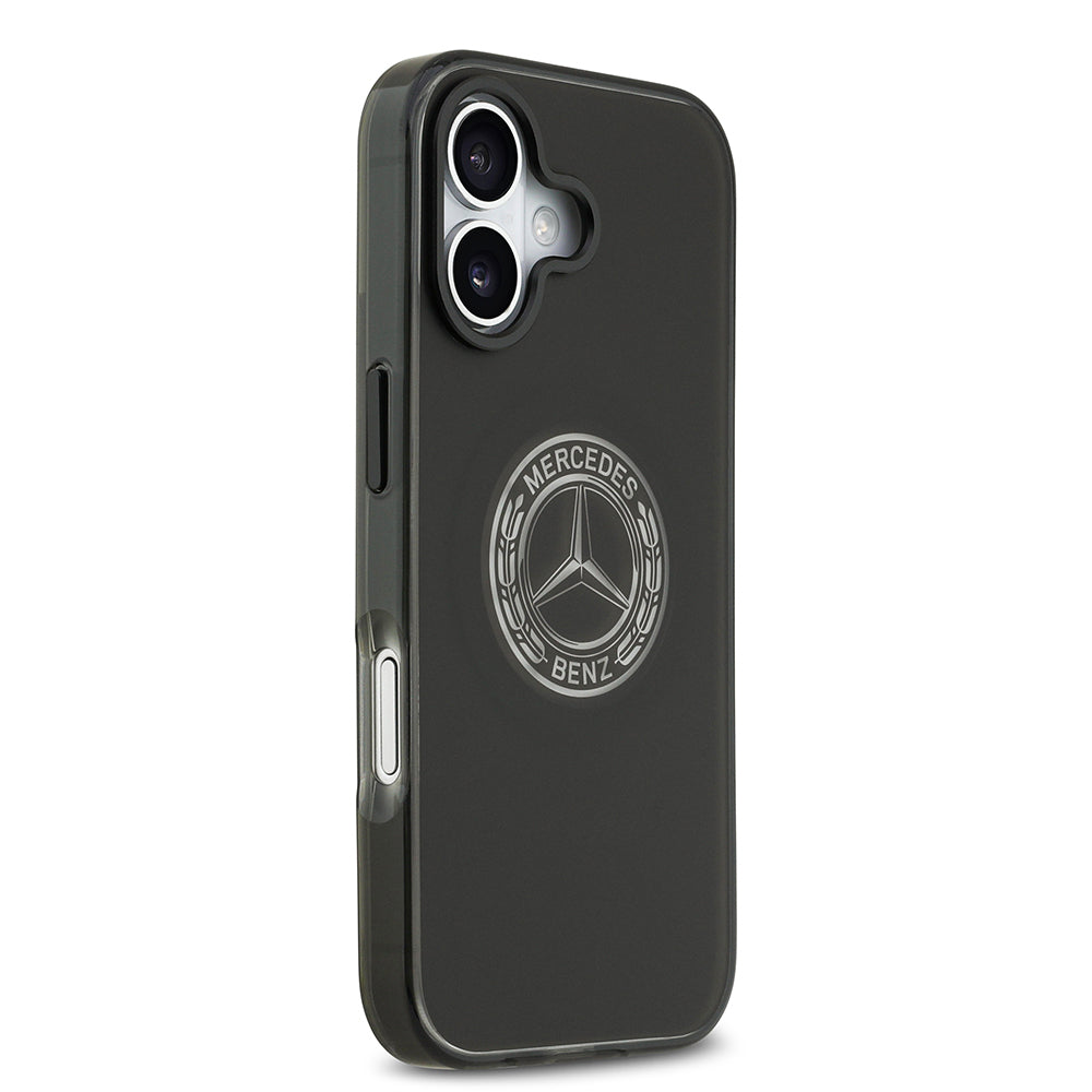 Apple iPhone 17 Kılıf Mercedes Benz Orjinal Lisanslı M-safe Şarj Özellikli Buzlu PC Nostaljik Yıldız Dizayn Kapak Siyah
