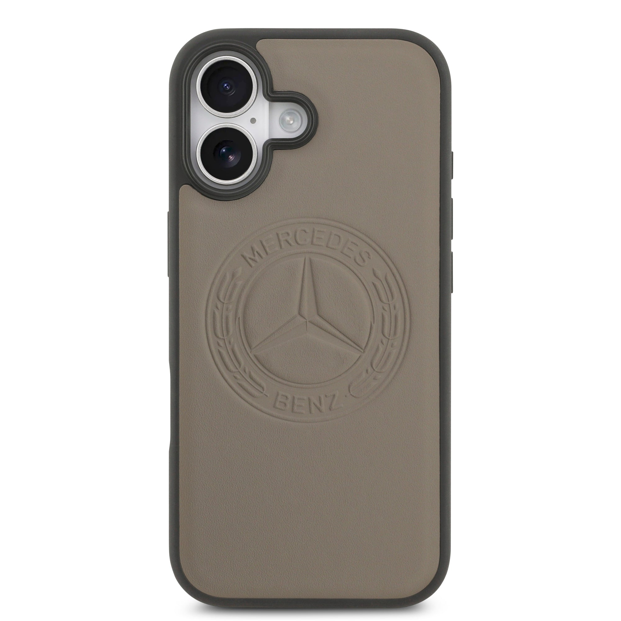 Apple iPhone 17 Kılıf Mercedes Benz Orjinal Lisanslı M-safe Şarj Özellikli Hakiki Deri Nostaljik Yıldız Dizayn Kapak Kahverengi