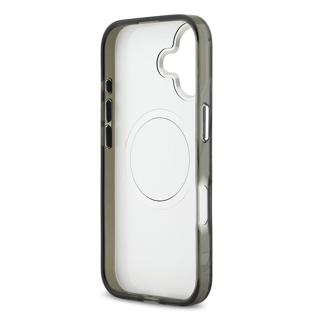 Apple iPhone 17 Kılıf Orjinal Lisanslı M-safe Şarj Özellikli Karl Lagerfeld IML Baskılı Monogram Dizayn Kapak Siyah