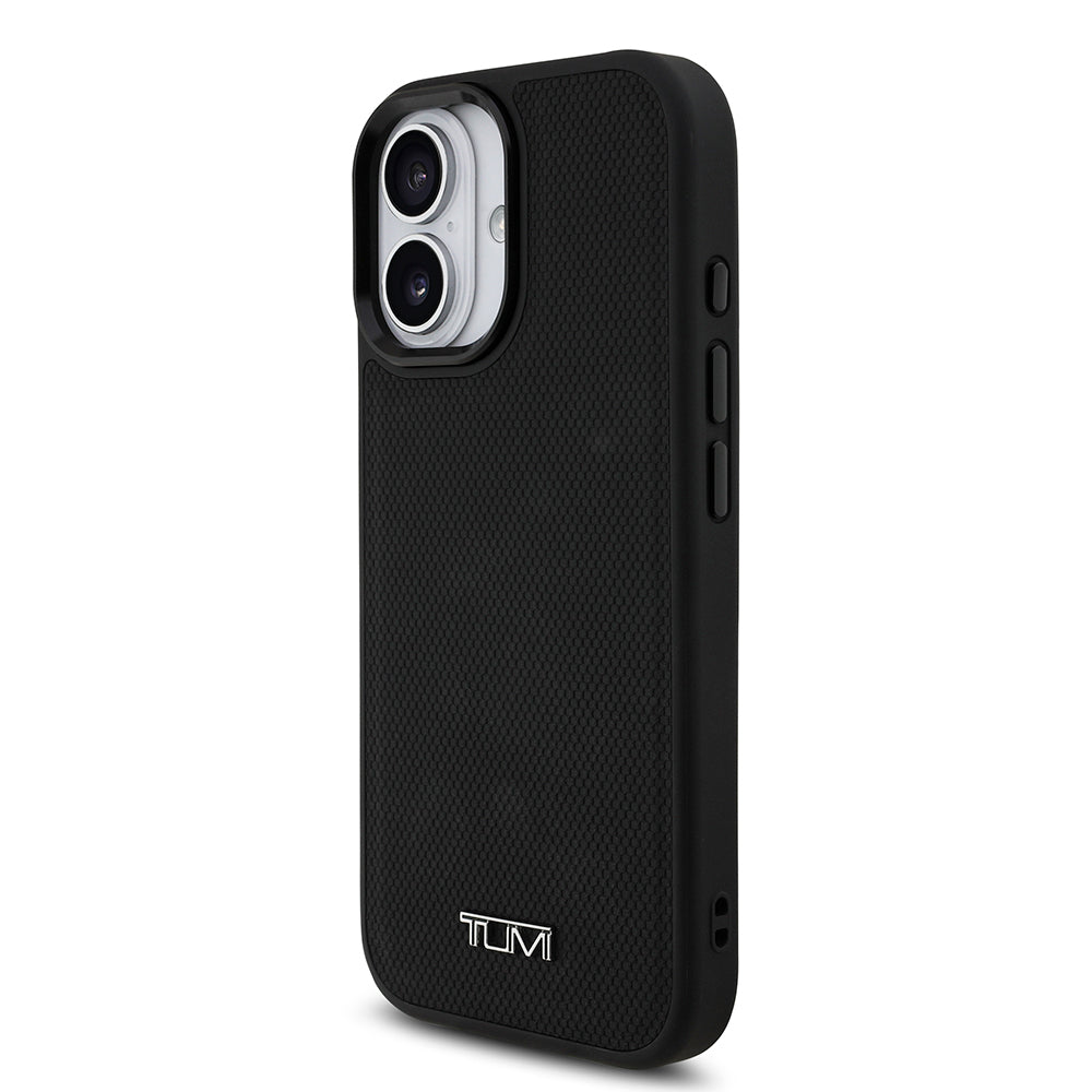 Apple iPhone 17 Kılıf TUMI M-safe Şarj Özellikli Deri Noktalı Dizayn Kapak Siyah