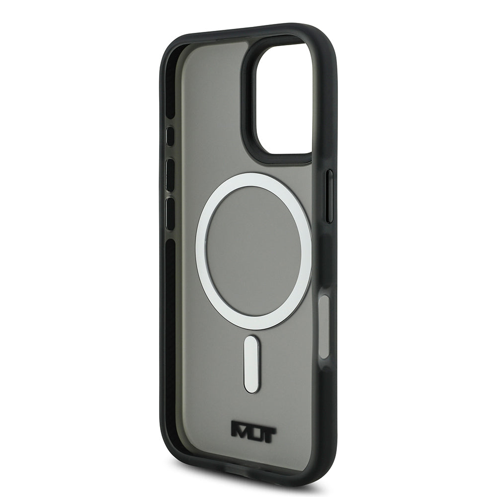 Apple iPhone 17 Kılıf TUMI Orjinal Lisanslı M-safe Şarj Özellikli Buzlu Transparan Kapak Siyah