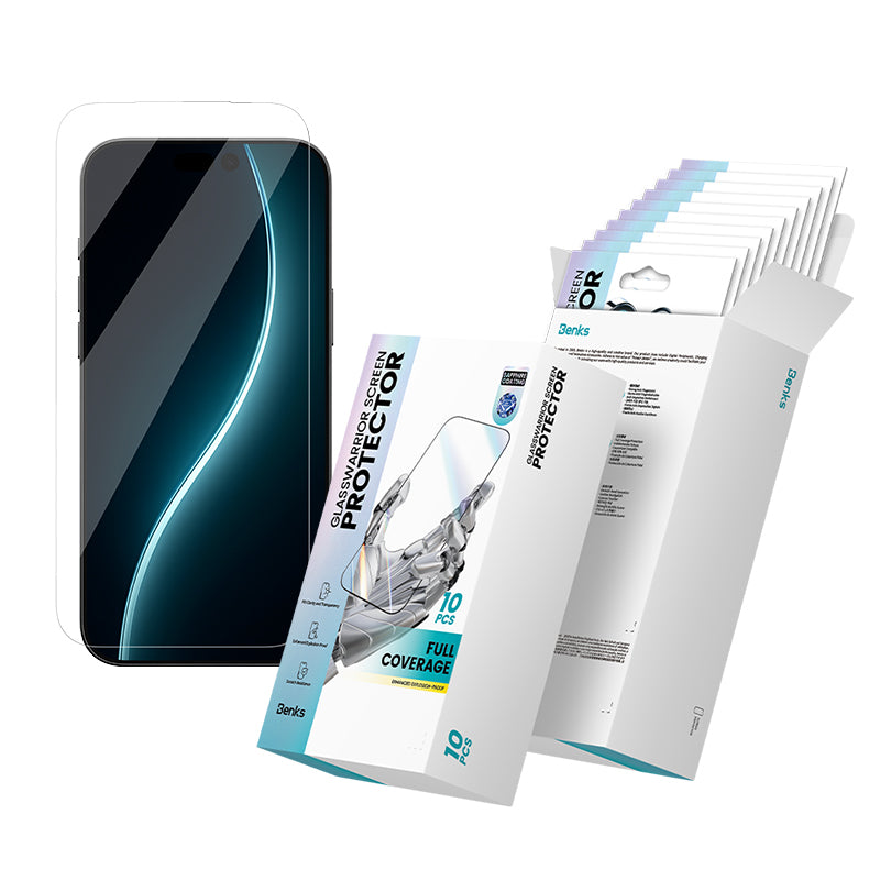 Apple iPhone 17 Pro Benks Glass Warrior Privacy HD 0.3mm Cam Ekran Koruyucu 10'lu Paket Siyah