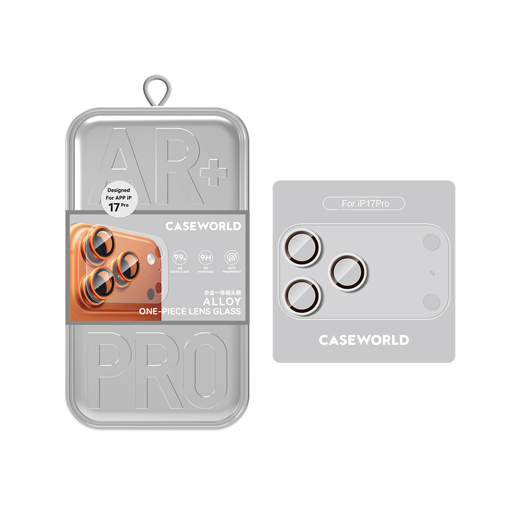 Apple iPhone 17 Pro CaseWorld Alloy One-Piece Serisi Anti Reflective Kamera Lens Koruyucu Gümüş