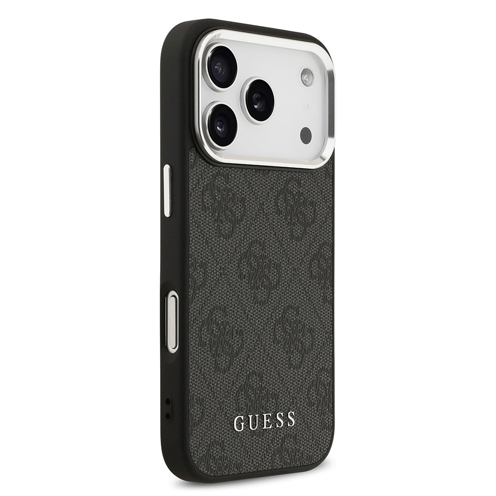 Apple iPhone 17 Pro Kılıf Guess Orjinal Lisanslı M-safe Şarj Özellikli 4G Klasik Yazı Logolu Kapak Siyah