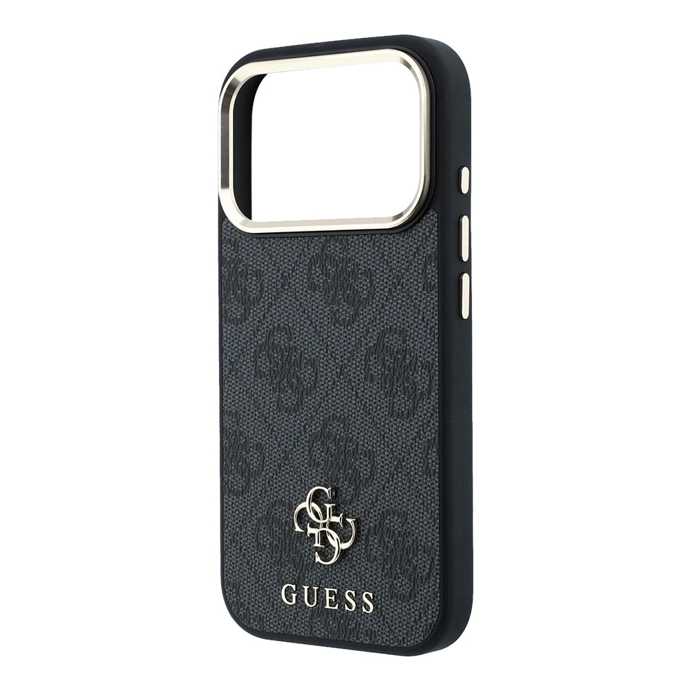 Apple iPhone 17 Pro Kılıf Guess Orjinal Lisanslı M-safe Şarj Özellikli Small 4G Classic Logolu Kapak Siyah