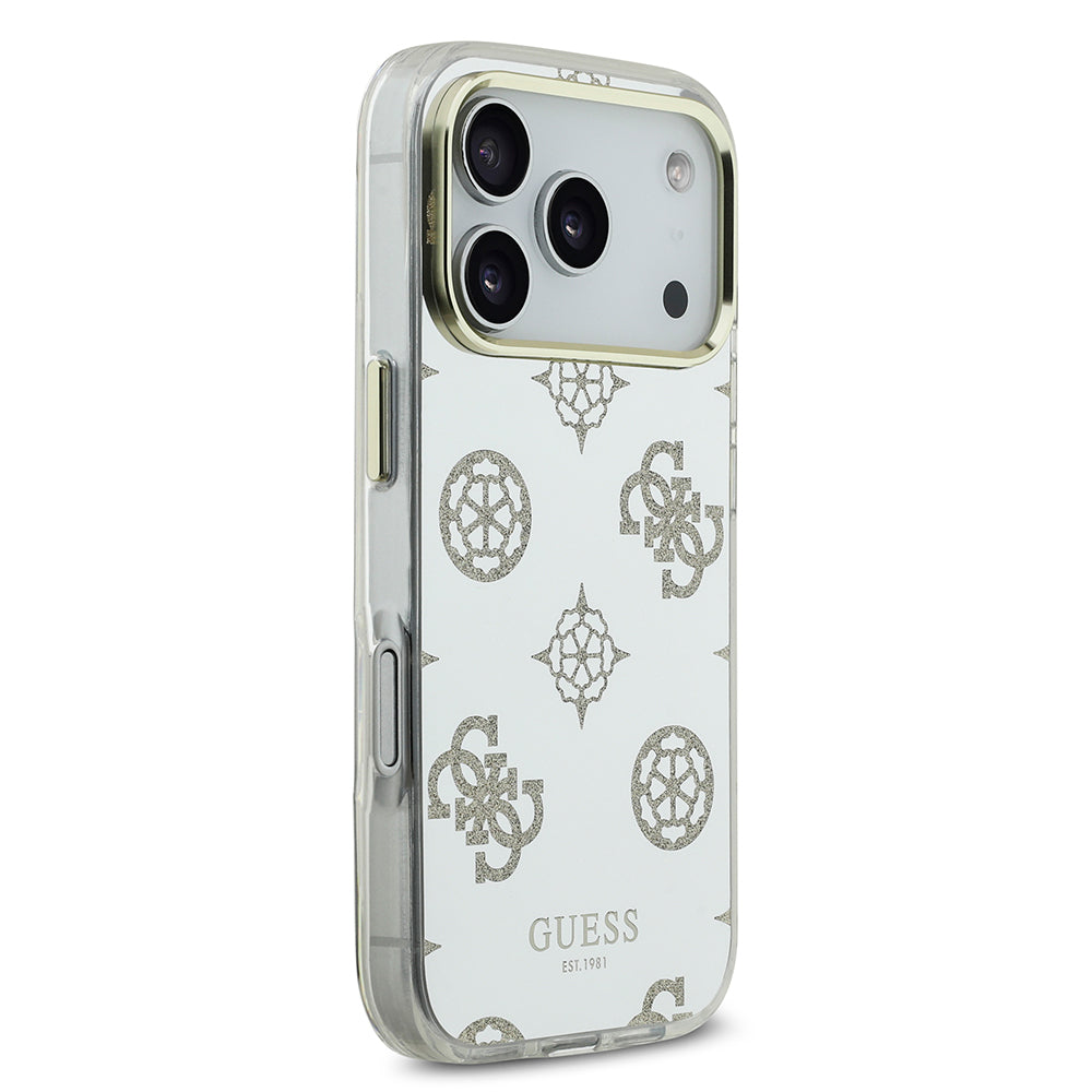 Apple iPhone 17 Pro Kılıf Guess Orjinal Lisanslı Metal Kamera Çerçeveli Simli Aynalı Kapak Gold