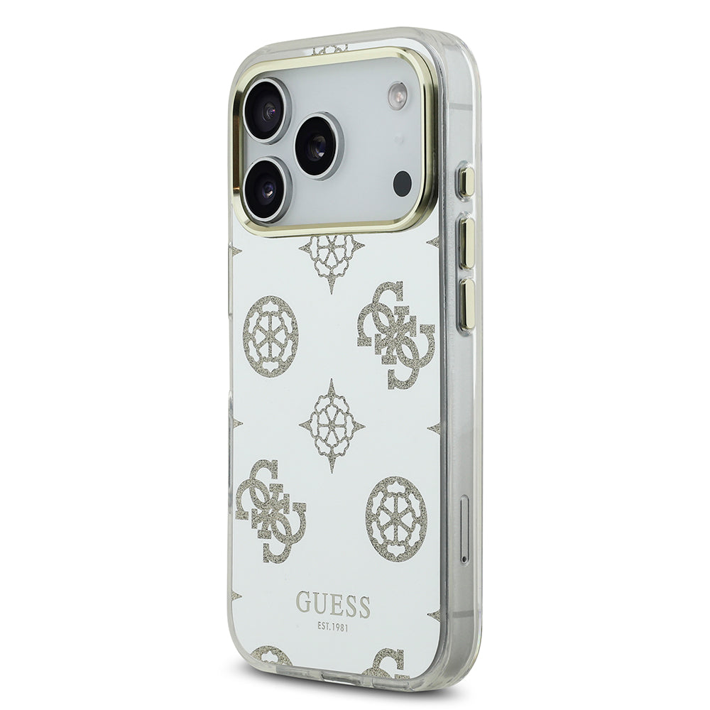 Apple iPhone 17 Pro Kılıf Guess Orjinal Lisanslı Metal Kamera Çerçeveli Simli Aynalı Kapak Gold