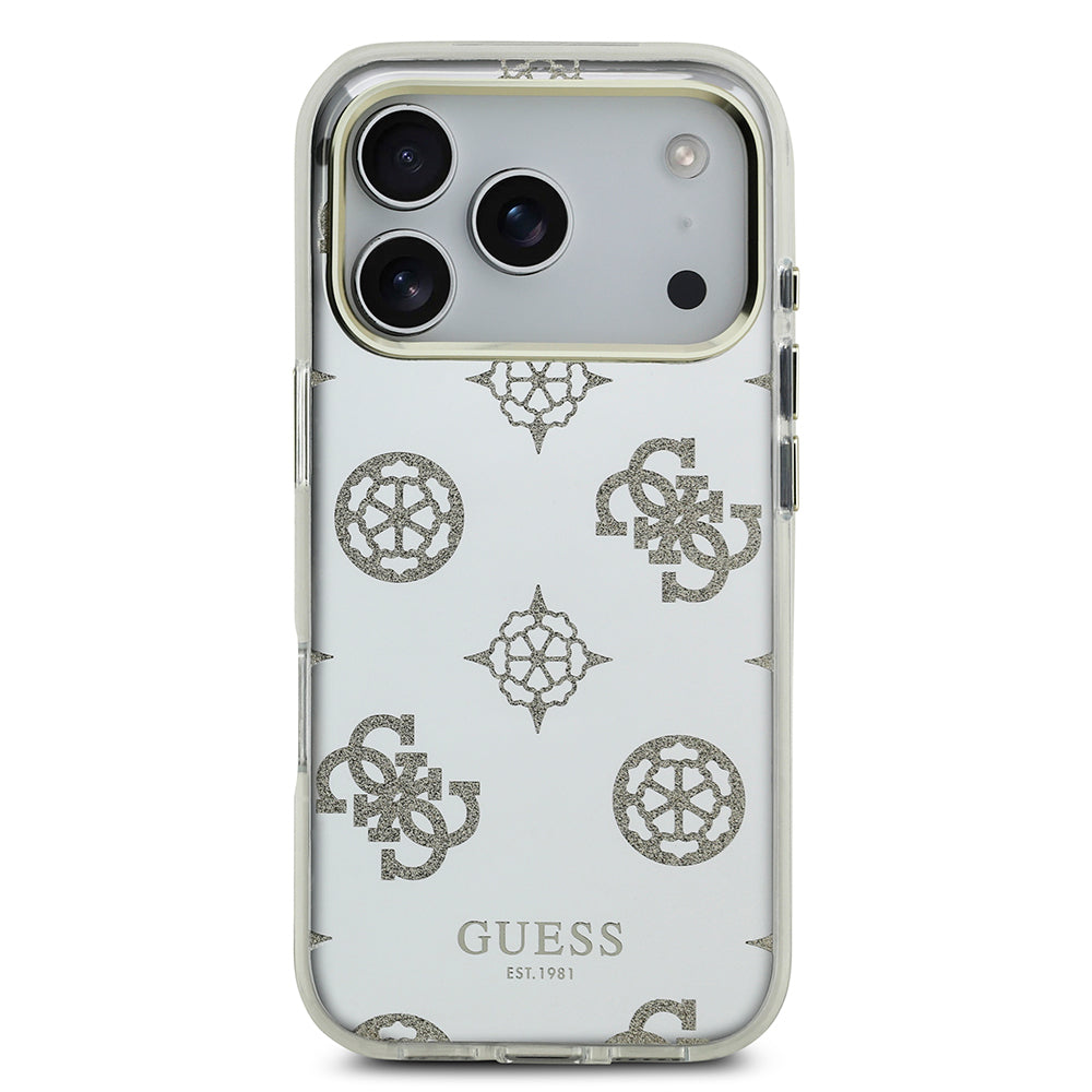 Apple iPhone 17 Pro Kılıf Guess Orjinal Lisanslı Metal Kamera Çerçeveli Simli Aynalı Kapak Gold