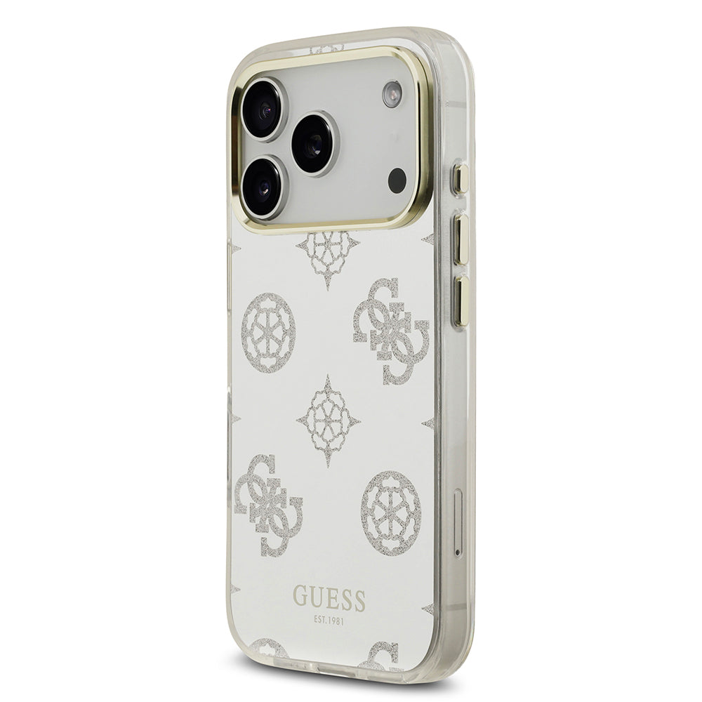 Apple iPhone 17 Pro Kılıf Guess Orjinal Lisanslı Metal Kamera Çerçeveli Simli Aynalı Kapak Gümüş