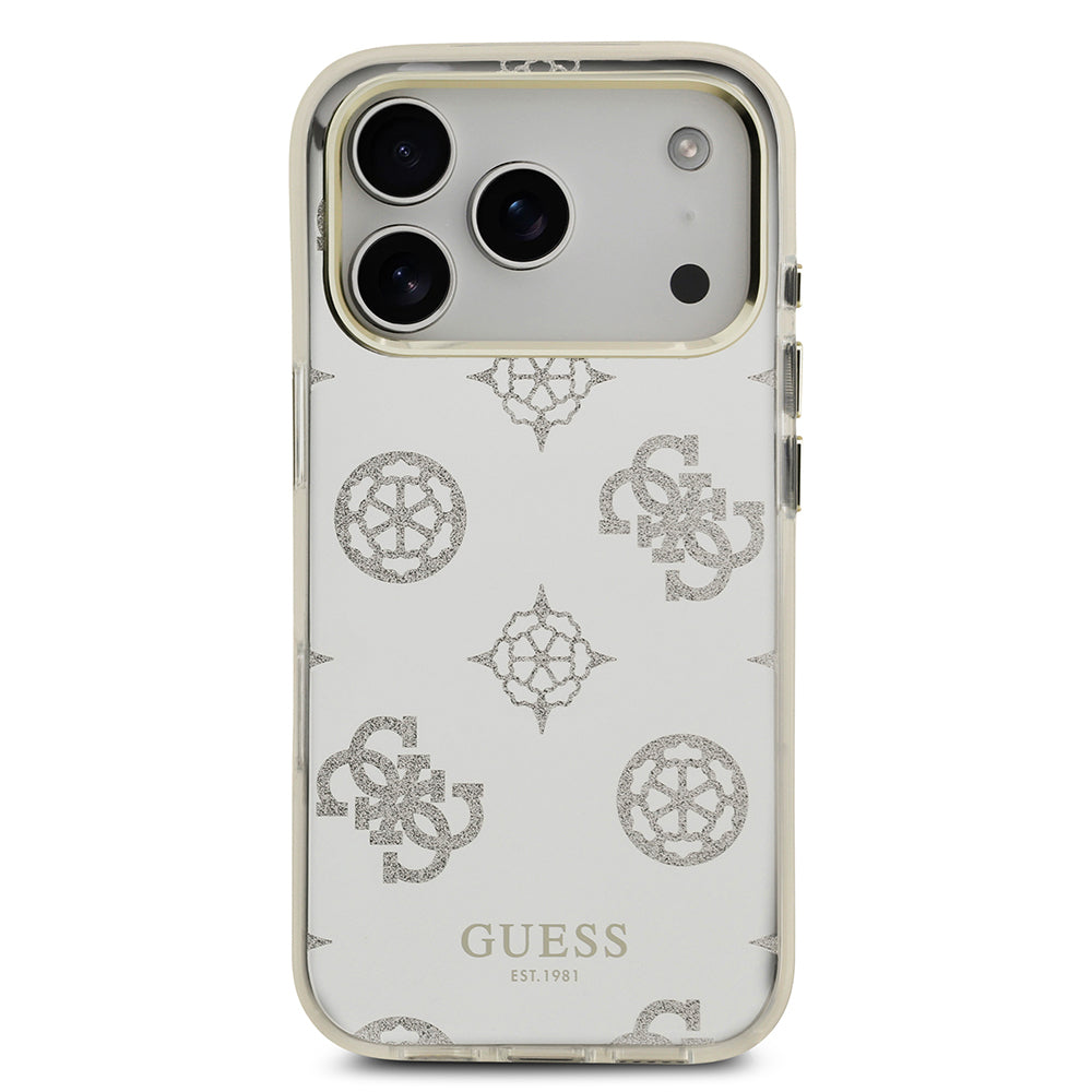 Apple iPhone 17 Pro Kılıf Guess Orjinal Lisanslı Metal Kamera Çerçeveli Simli Aynalı Kapak Gümüş