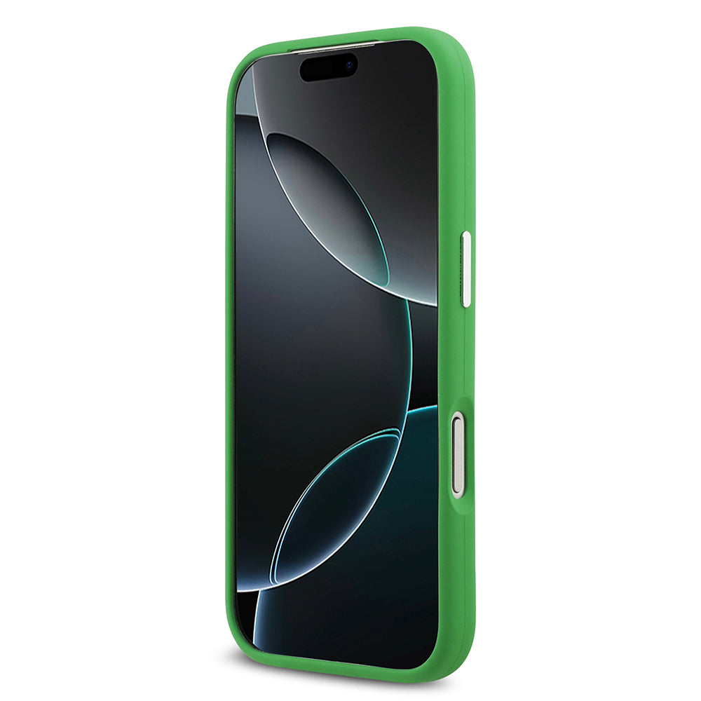 Apple iPhone 17 Pro Kılıf Lacoste Orjinal Lisanslı M-safe Şarj Özellikli İkonik Logolu Metal Kamera Çerçeveli Silikon Kapak Yeşil