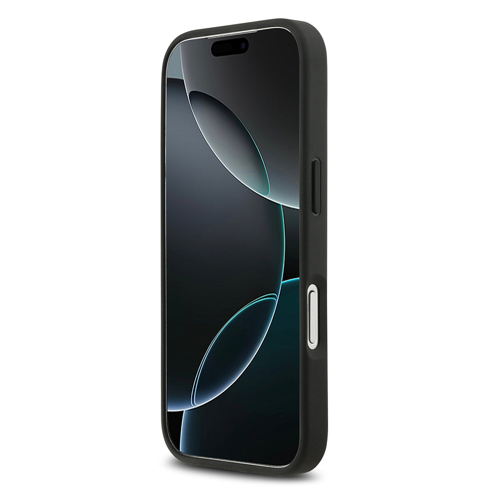 Apple iPhone 17 Pro Kılıf Lacoste Orjinal Lisanslı M-safe Şarj Özellikli PU Pike Desenli Metal Logolu Kartlıklı Kapak Lacivert