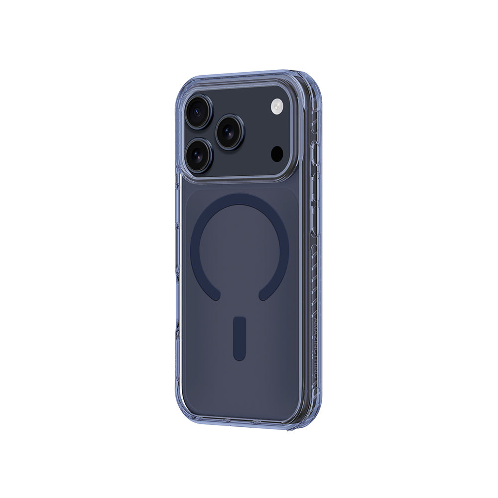Apple iPhone 17 Pro Kılıf M-Safe Şarj Özellikli Airbag Tasarımlı AmazingThing Titan Pro Serisi Kapak Mavi