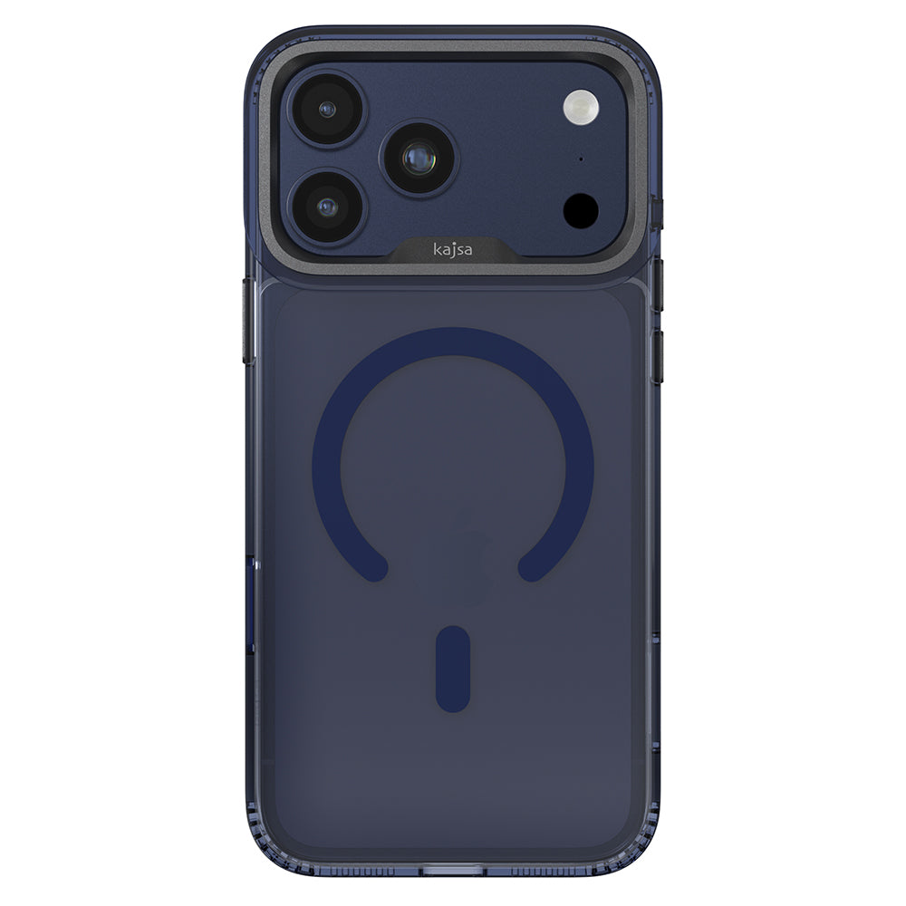 Apple iPhone 17 Pro Kılıf M-safe Şarj Özellikli Airbag Tasarımlı O-Ring Şeffaf Kajsa Trans Shield Serisi Kapak Mavi