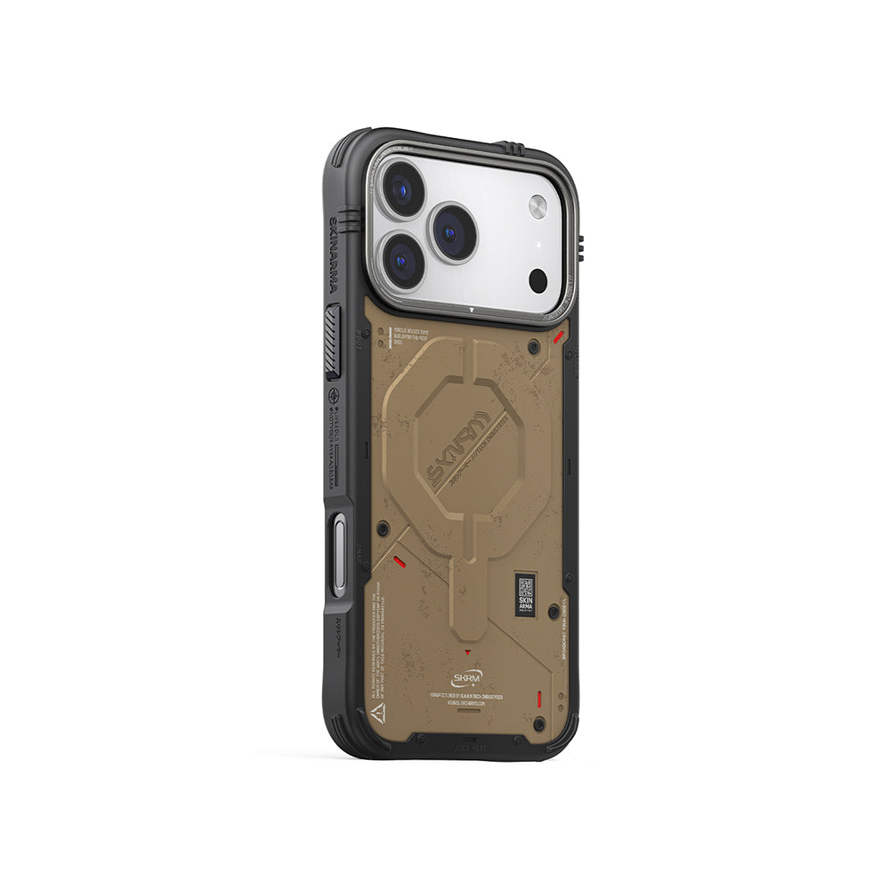 Apple iPhone 17 Pro Kılıf M-Safe Şarj Özellikli Airbag Tasarımlı Skinarma Vigor Kapak Kahverengi