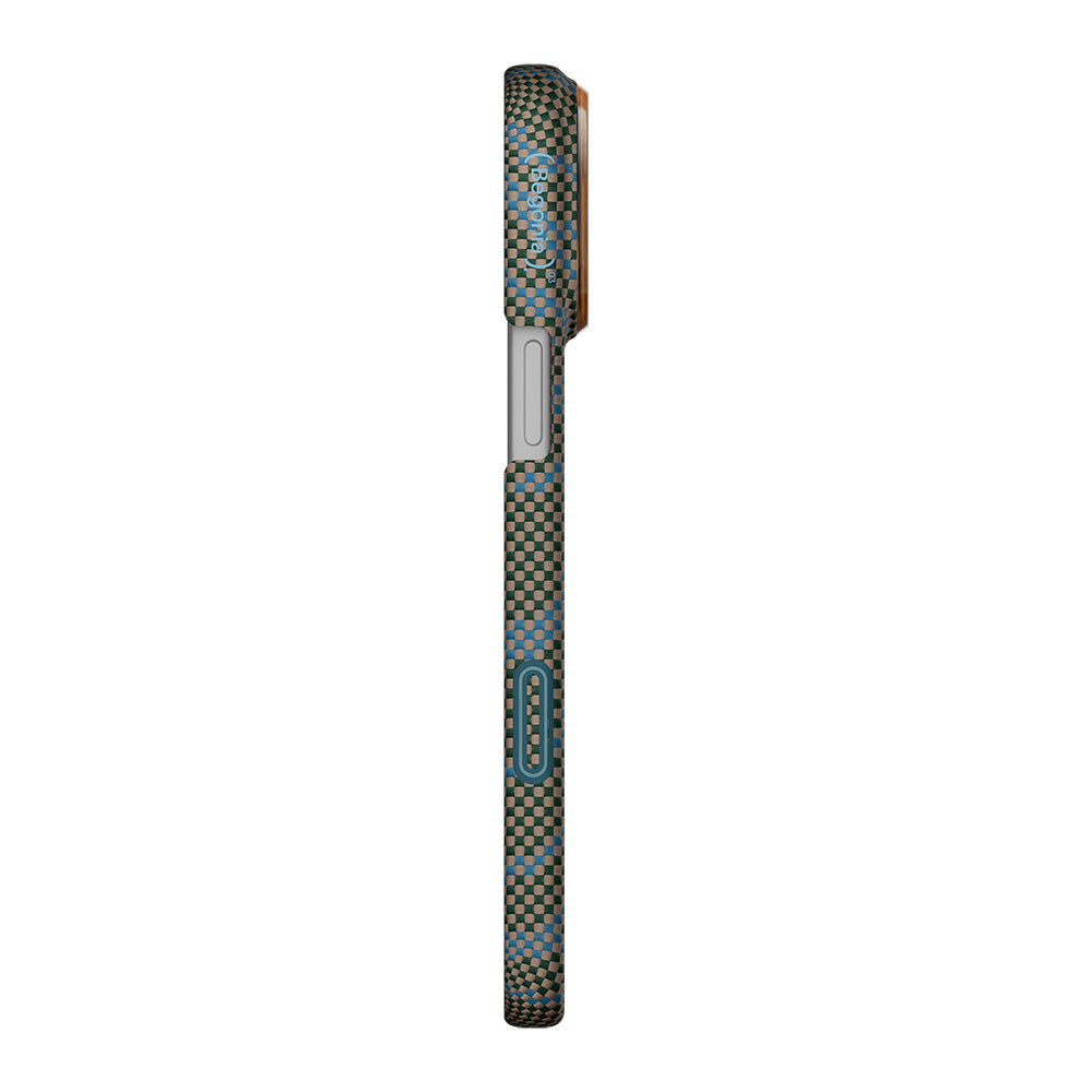 Apple iPhone 17 Pro Kılıf M-safe Şarj Özellikli Aramid Fiber Pitaka Breath of Veins Serisi Kapak Yeşil