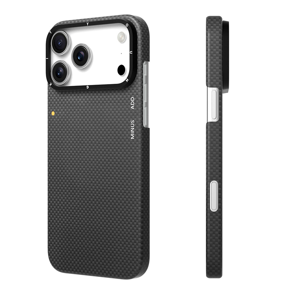 Apple iPhone 17 Pro Kılıf M-safe Şarj Özellikli Aramid Fiber Youngkit 1500D Kevlar Extreme Wing Titanyum-Gold Serisi Kapak Siyah