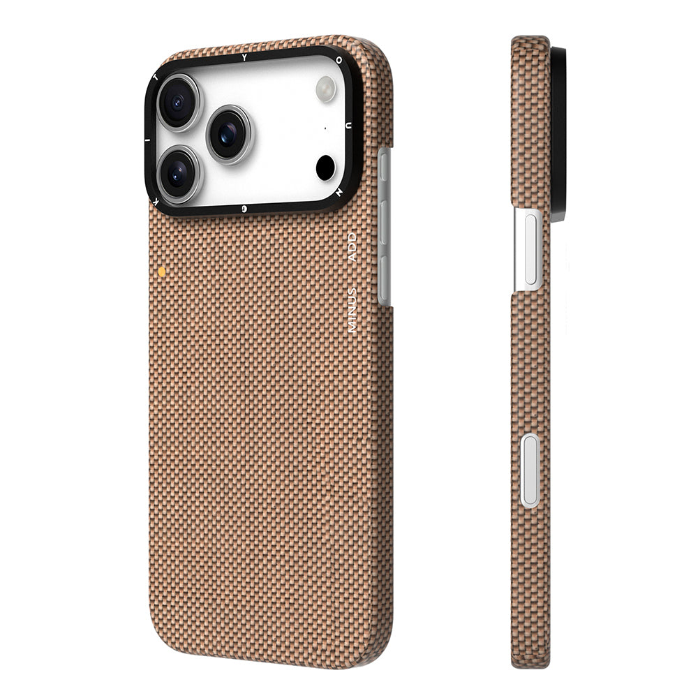 Apple iPhone 17 Pro Kılıf M-safe Şarj Özellikli Aramid Fiber Youngkit 1500D Kevlar Extreme Wing Titanyum-Gold Serisi Kapak Siyah