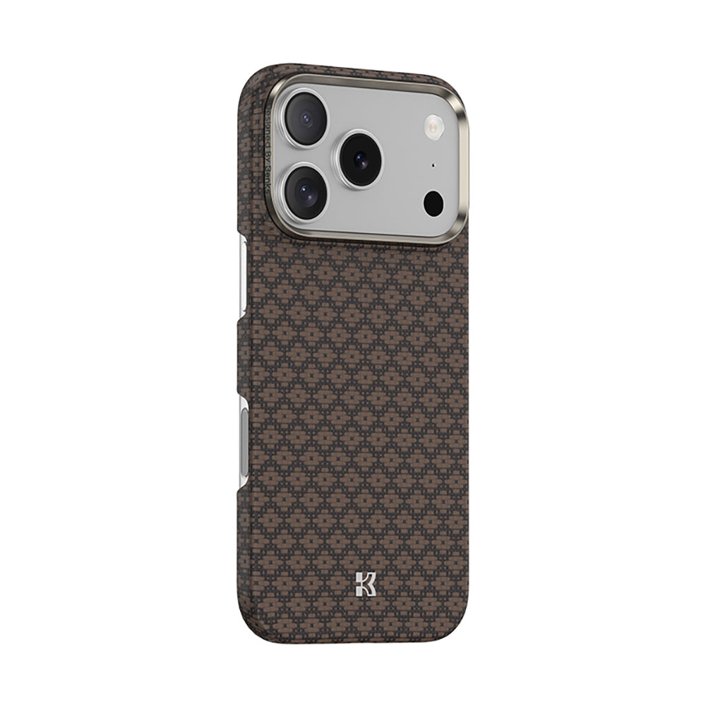 Apple iPhone 17 Pro Kılıf M-Safe Şarj Özellikli Benks ArmorAir ArmorGrid Serisi Kevlar Kapak Gold