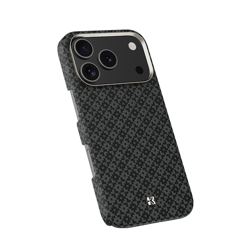 Apple iPhone 17 Pro Kılıf M-Safe Şarj Özellikli Benks ArmorAir ArmorGrid Serisi Kevlar Kapak Siyah