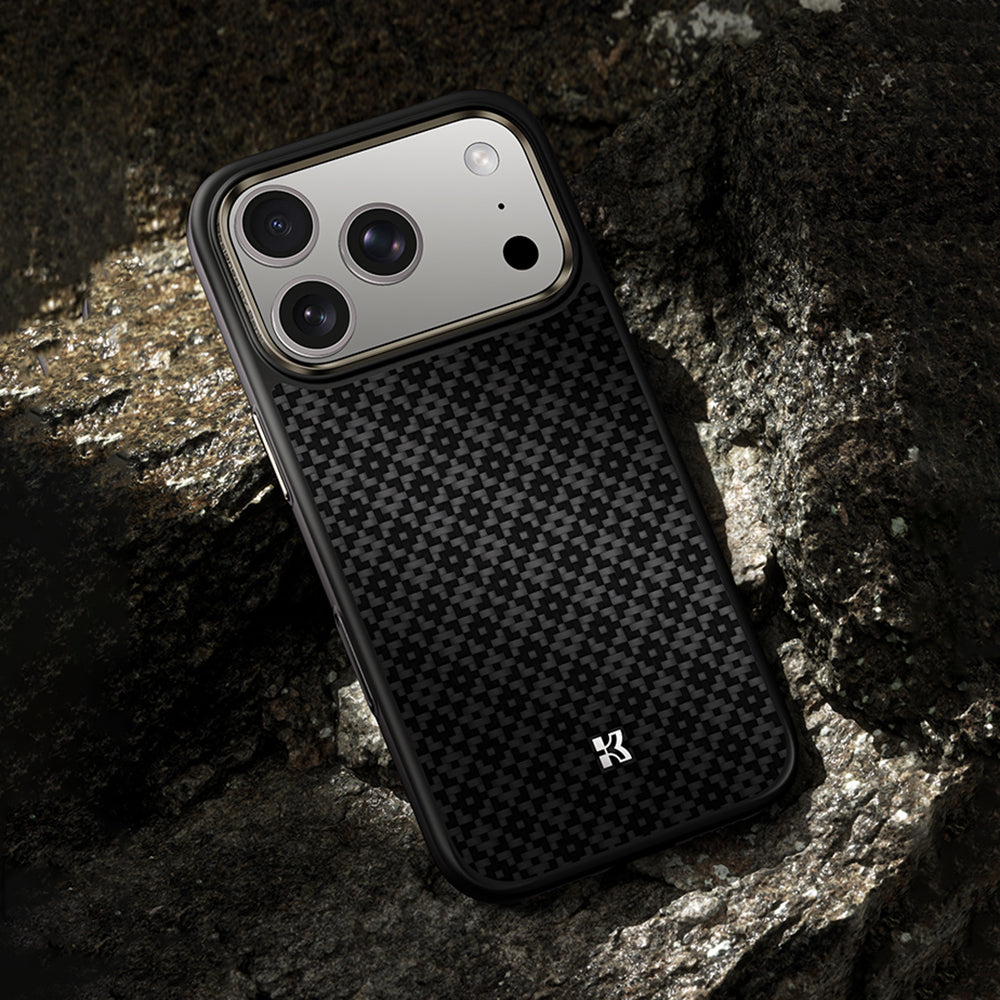 Apple iPhone 17 Pro Kılıf M-Safe Şarj Özellikli Benks ArmorPro ArmorGrid Serisi Kevlar Kapak Turuncu