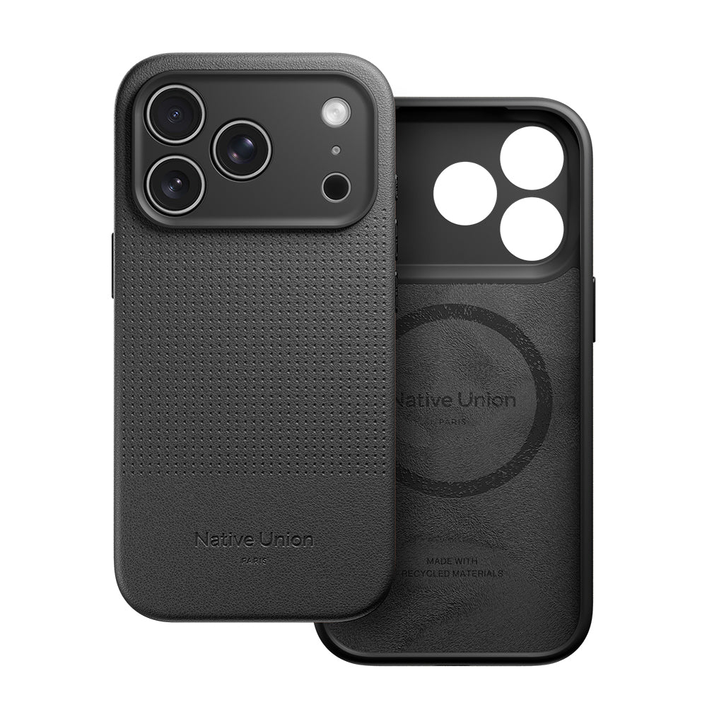Apple iPhone 17 Pro Kılıf M-safe Şarj Özellikli Deri Dokulu Native Union 2025 Active Serisi Kapak Siyah