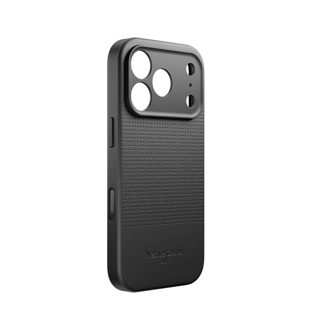 Apple iPhone 17 Pro Kılıf M-safe Şarj Özellikli Deri Dokulu Native Union 2025 Active Serisi Kapak Siyah