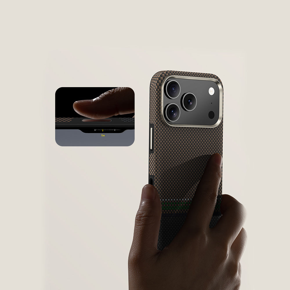 Apple iPhone 17 Pro Kılıf M-safe Şarj Özellikli Karbon Fiber Tasarımlı Benks Prestige ArmorPro Kevlar Kapak Gold