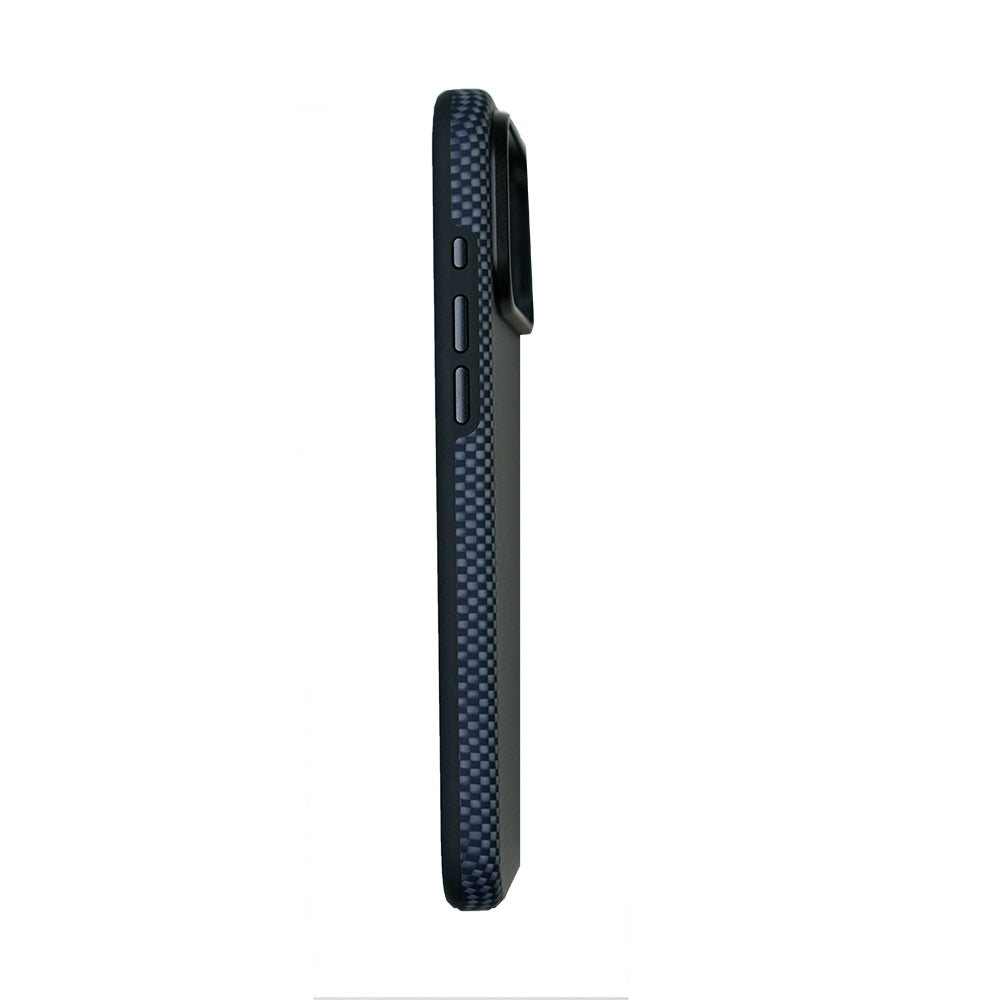 Apple iPhone 17 Pro Kılıf M-safe Şarj Özellikli Mohseven 1500D Aramid Fiber Kapak Mavi