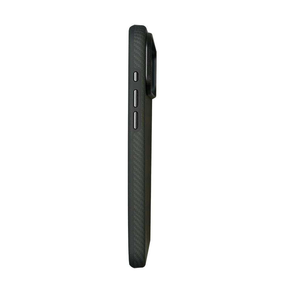 Apple iPhone 17 Pro Kılıf M-safe Şarj Özellikli Mohseven 600D Aramid Fiber Kapak Siyah