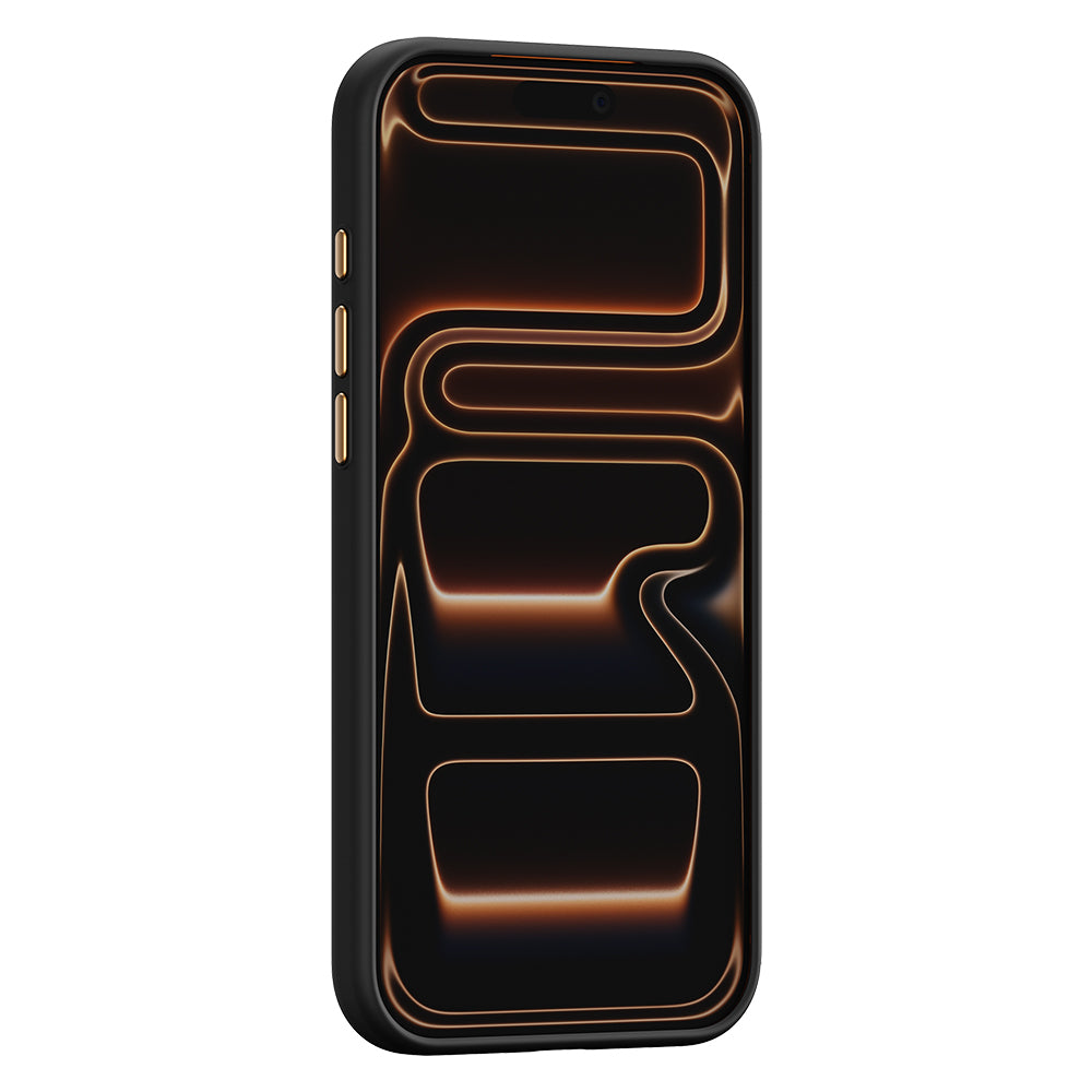 Apple iPhone 17 Pro Kılıf M-safe Şarj Özellikli Raptic Aramid Dual Rise Serisi 24 Ayar Altın Kaplamalı Kapak Siyah